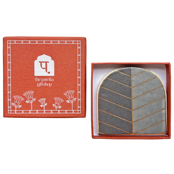 THE BLUE EGYPTIAN PALM LEAF COASTER