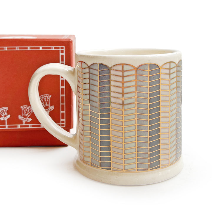 THE BLUE EGYPTIAN PALM LEAVES MUG