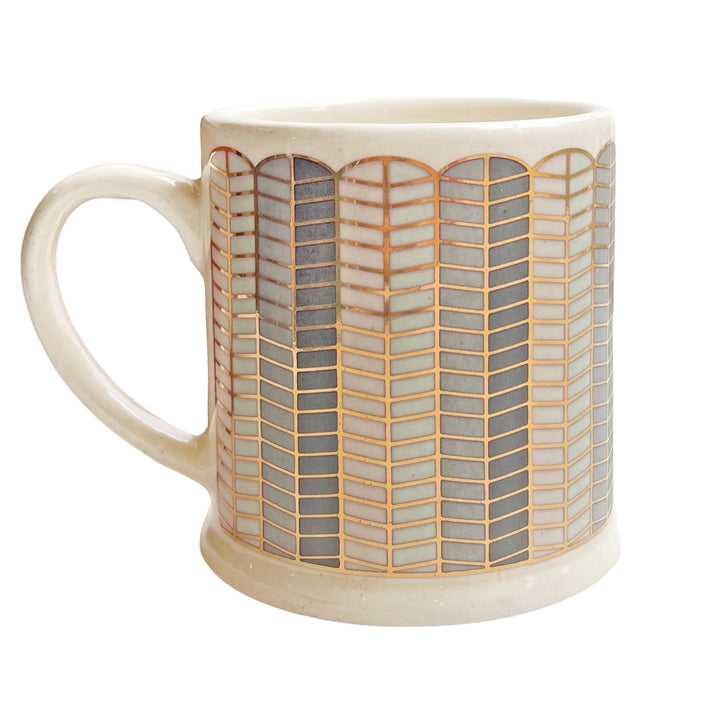 THE BLUE EGYPTIAN PALM LEAVES MUG
