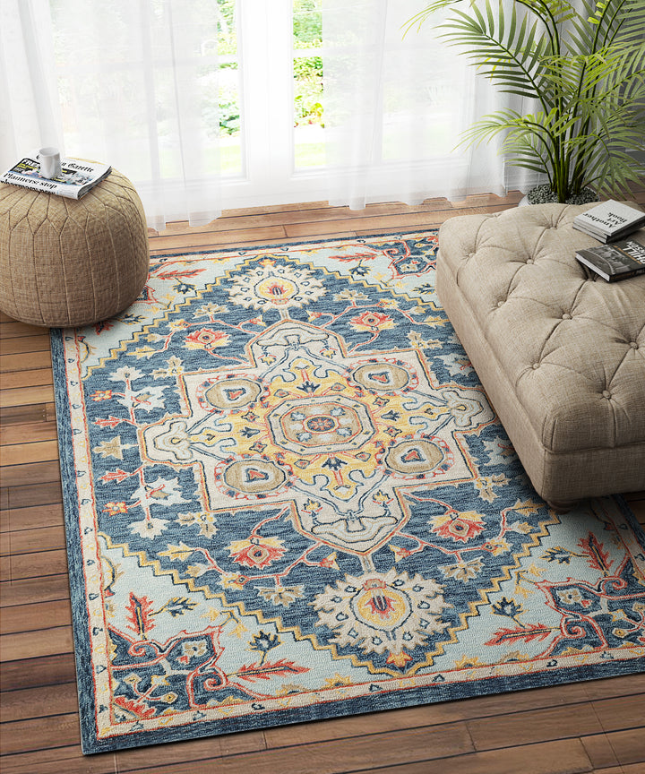 BLUE MULTICOLOR TRADITIONAL CARPET