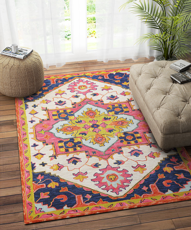 PINK MULTICOLOR TRADITIONAL CARPET
