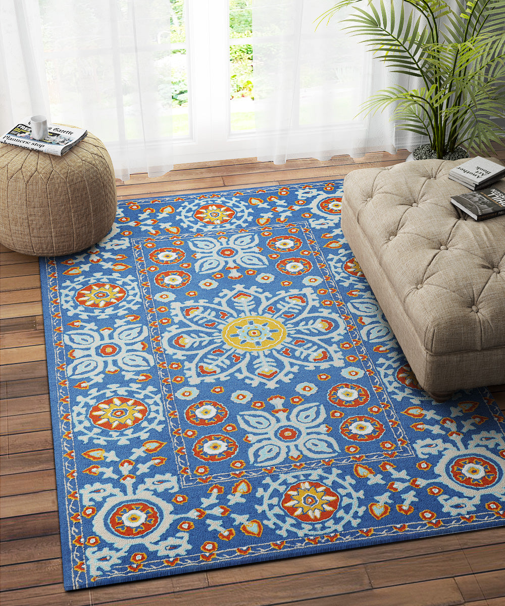 BLUE MULTICOLOR SUZANI CARPET