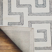 GREY AND IVORY GEOMETRIC CARPET