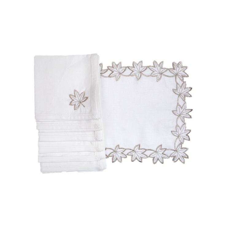 Placemats And Napkins - White Linen (Set of 6)