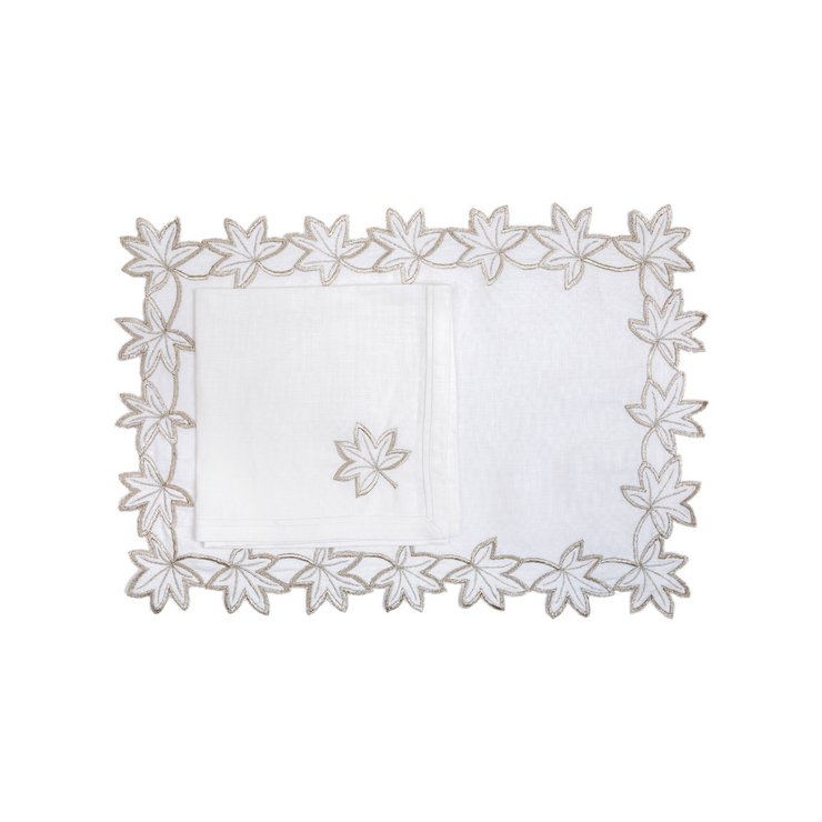 Placemats And Napkins - White Linen (Set of 6)