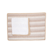 Placemats And Napkins - Beige & White Linen (Set of 6)