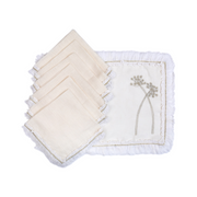 Placemats And Napkins - Silver embroidered