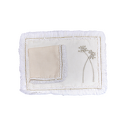 Placemats And Napkins - Silver embroidered