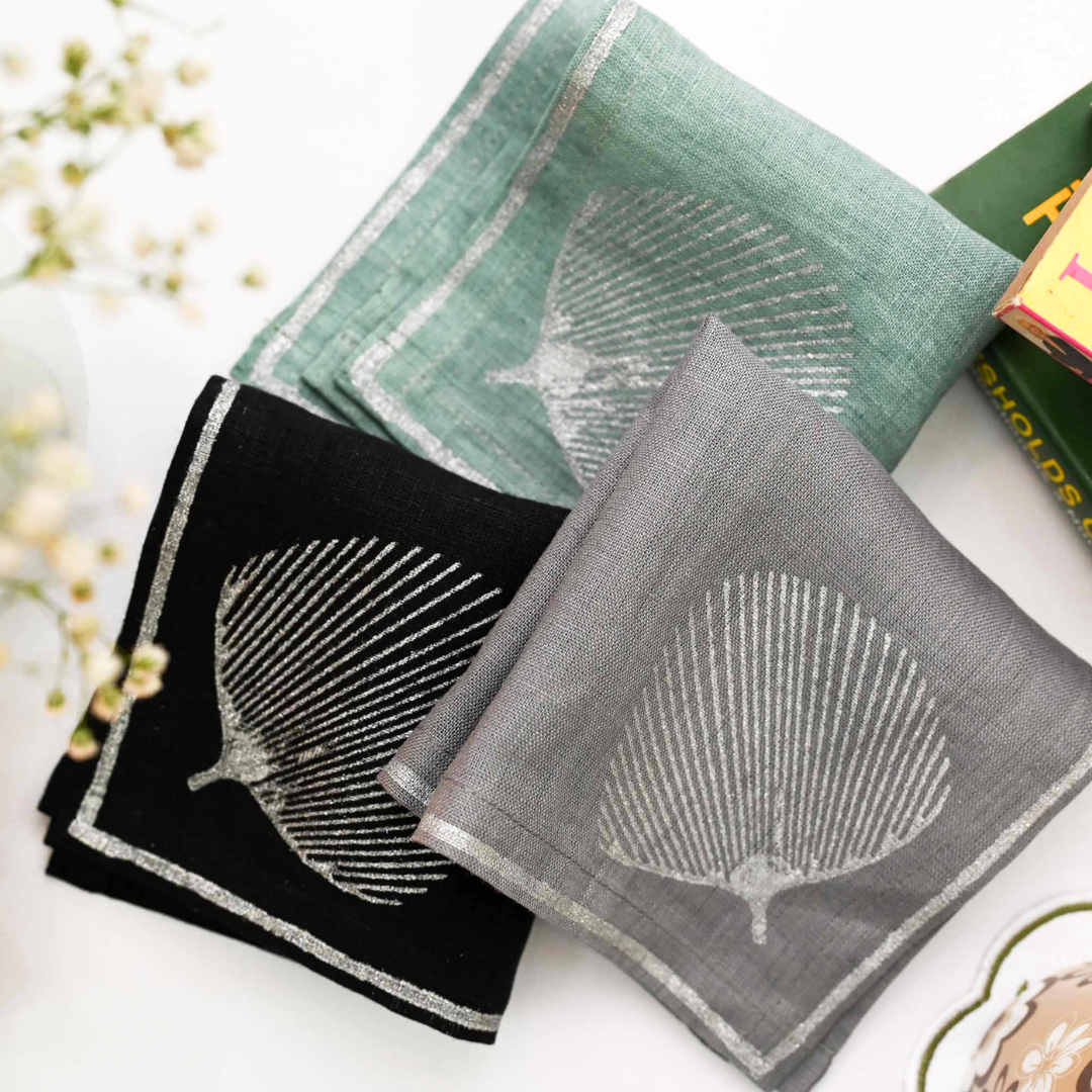 Cocktail Napkins - Silver Leaf