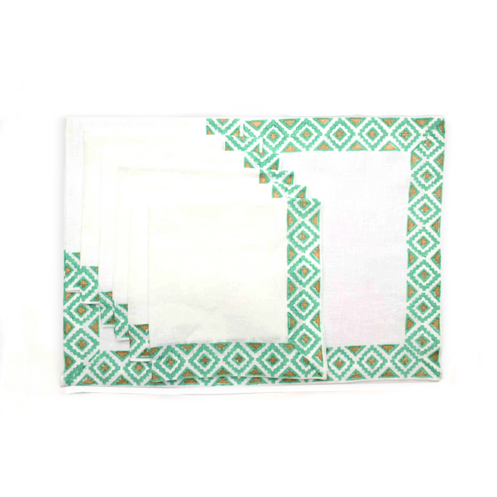 Placemats and Napkins - Gold & Turquoise