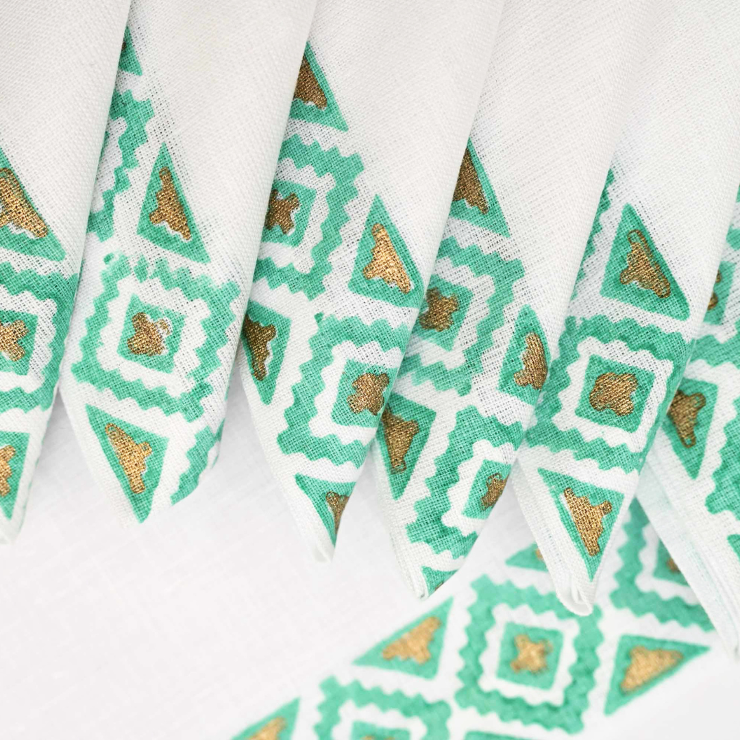 Placemats and Napkins - Gold & Turquoise