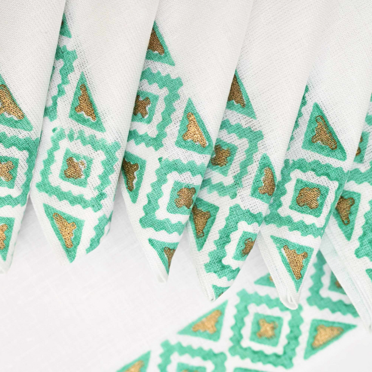 Placemats and Napkins - Gold & Turquoise
