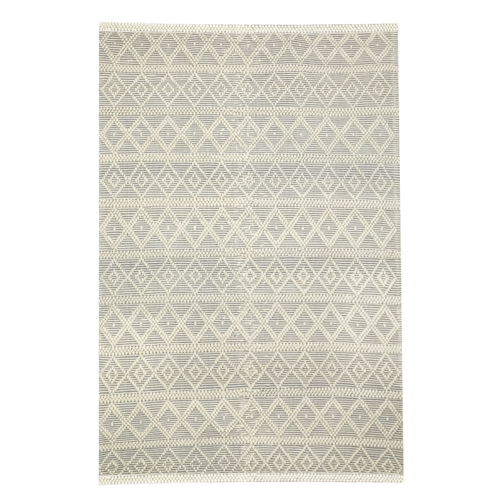 GREY AND IVORY KILIM DHURRIE