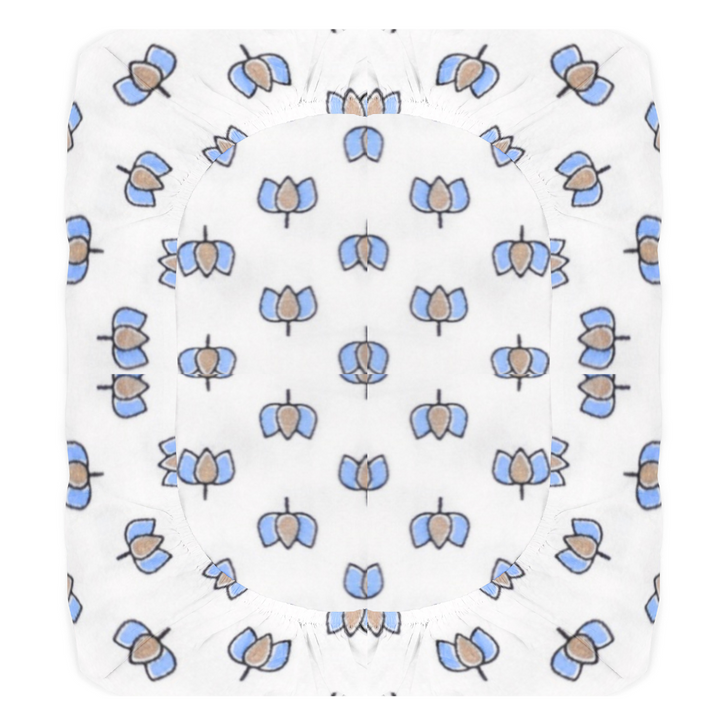 Organic Fitted Crib Sheet - Lotus Print