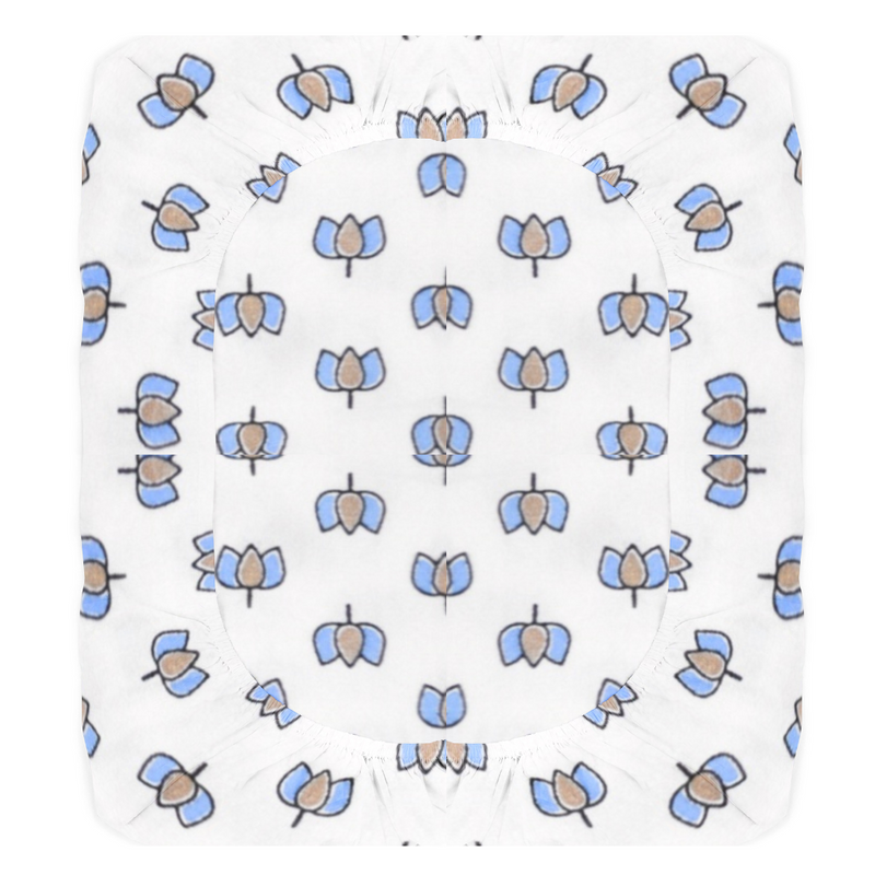 Organic Fitted Crib Sheet - Lotus Print