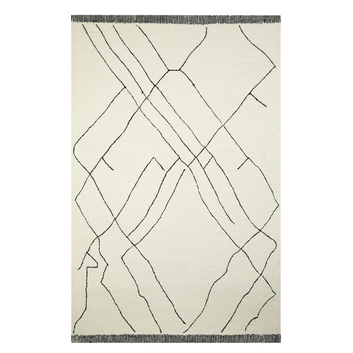 IVORY BLACK GEOMETRIC CARPET