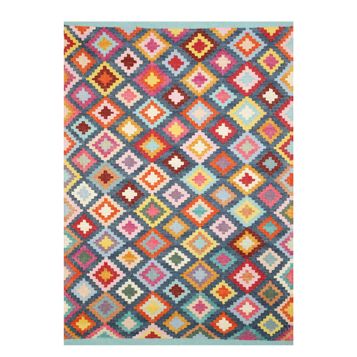 MULTICOLOR BLUE KILIM DHURRIE