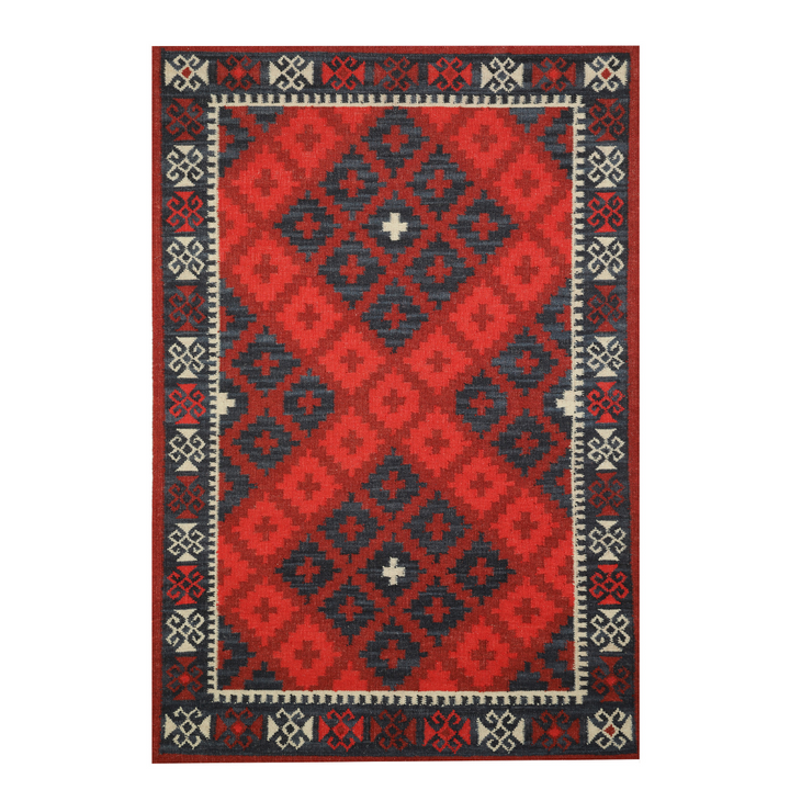 BLUE MAROON PIXLE KILIM DHURRIE