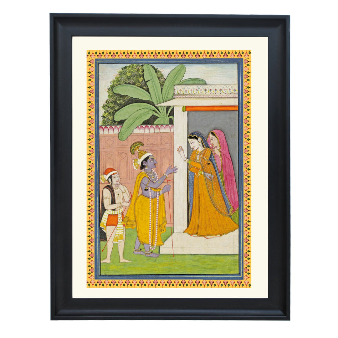 Radha does not give Krishna his flute back, Chajju, 1805 - 1815 Art Print