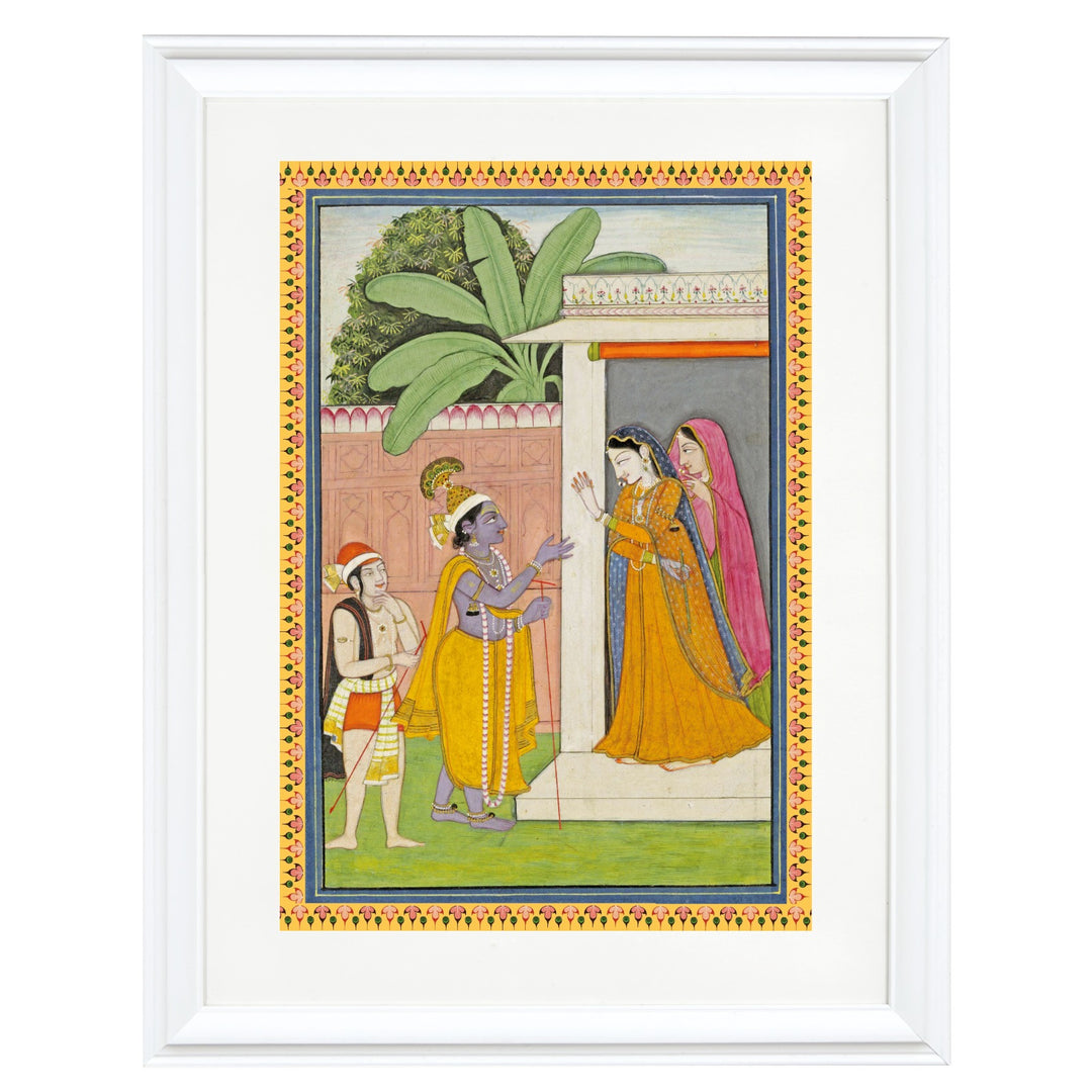 Radha does not give Krishna his flute back, Chajju, 1805 - 1815 Art Print