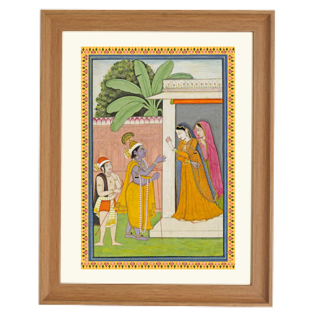 Radha does not give Krishna his flute back, Chajju, 1805 - 1815 Art Print