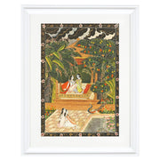Krishna and Radha on terrace, anonymous, 1800 - 1949 Art Print