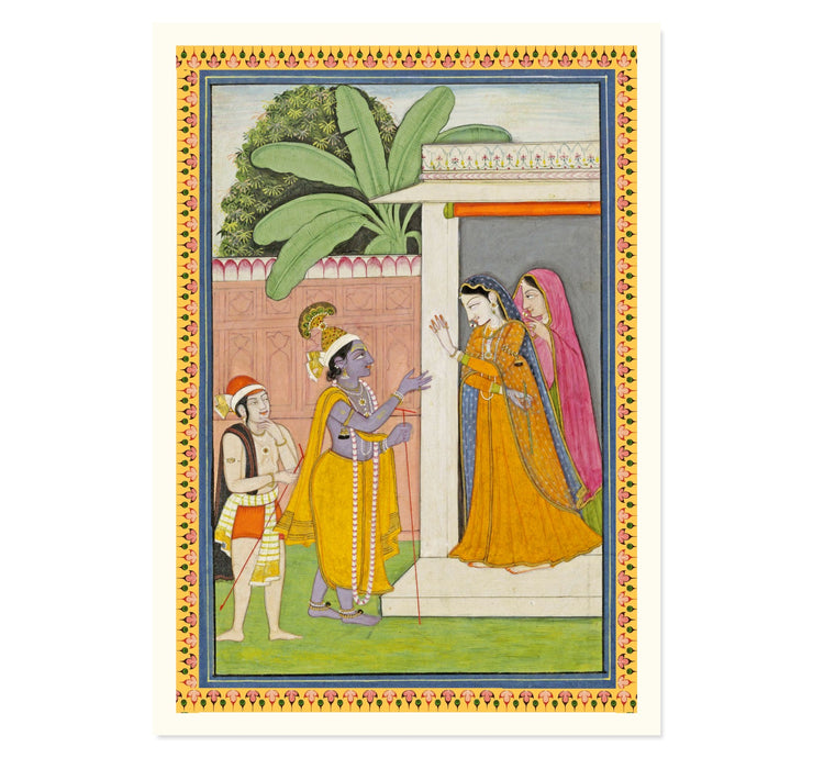Radha does not give Krishna his flute back, Chajju, 1805 - 1815 Art Print
