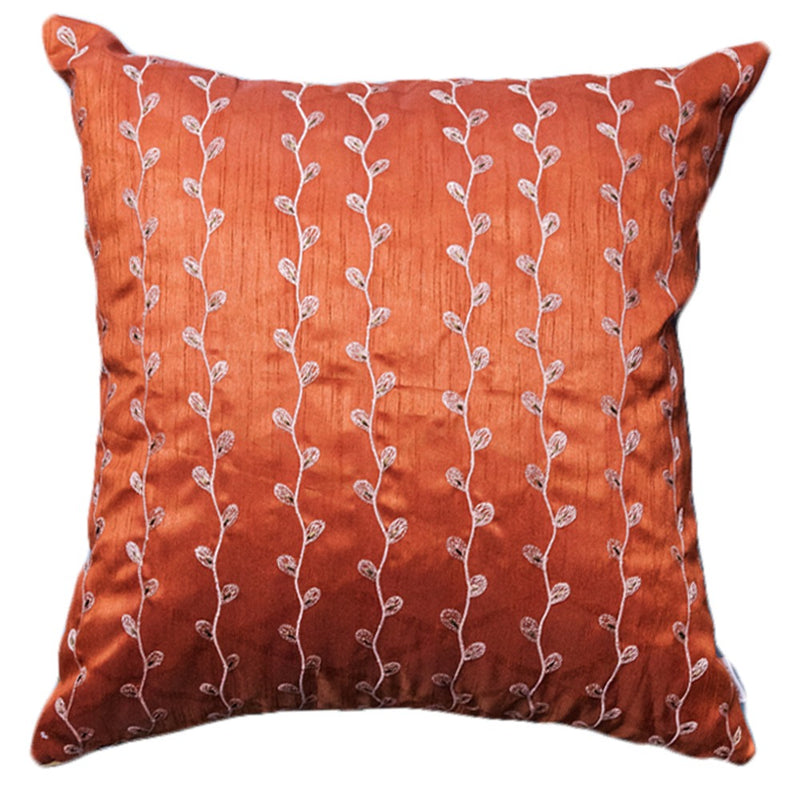 Rust Branches Hand Embroidered Cushion