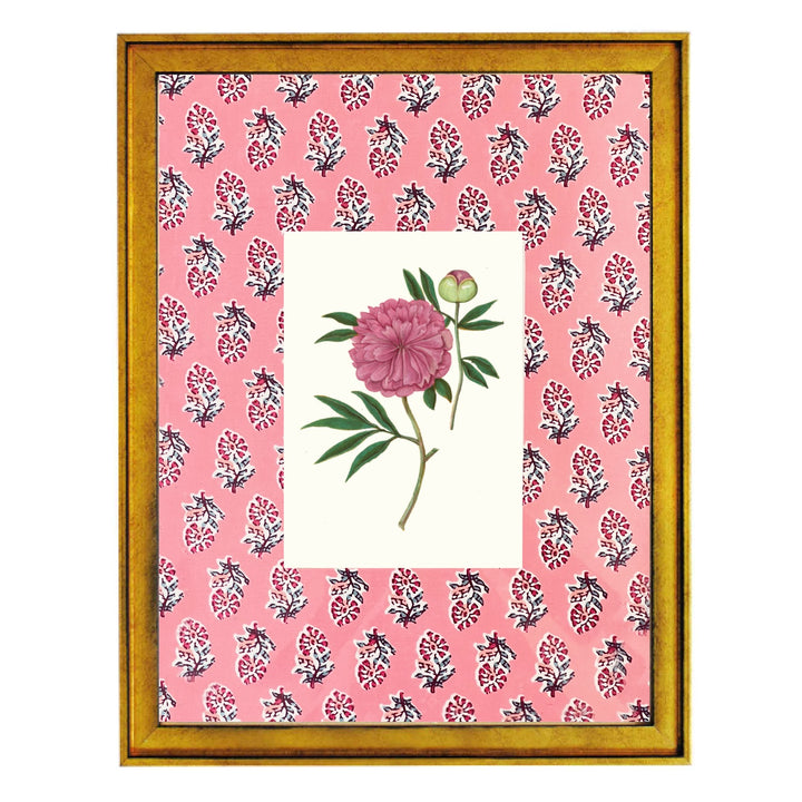 Pink Peony Fabric Art Print