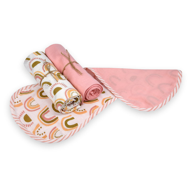 I'm Peachy - Burp Cloth & Swaddles (Set of 3)