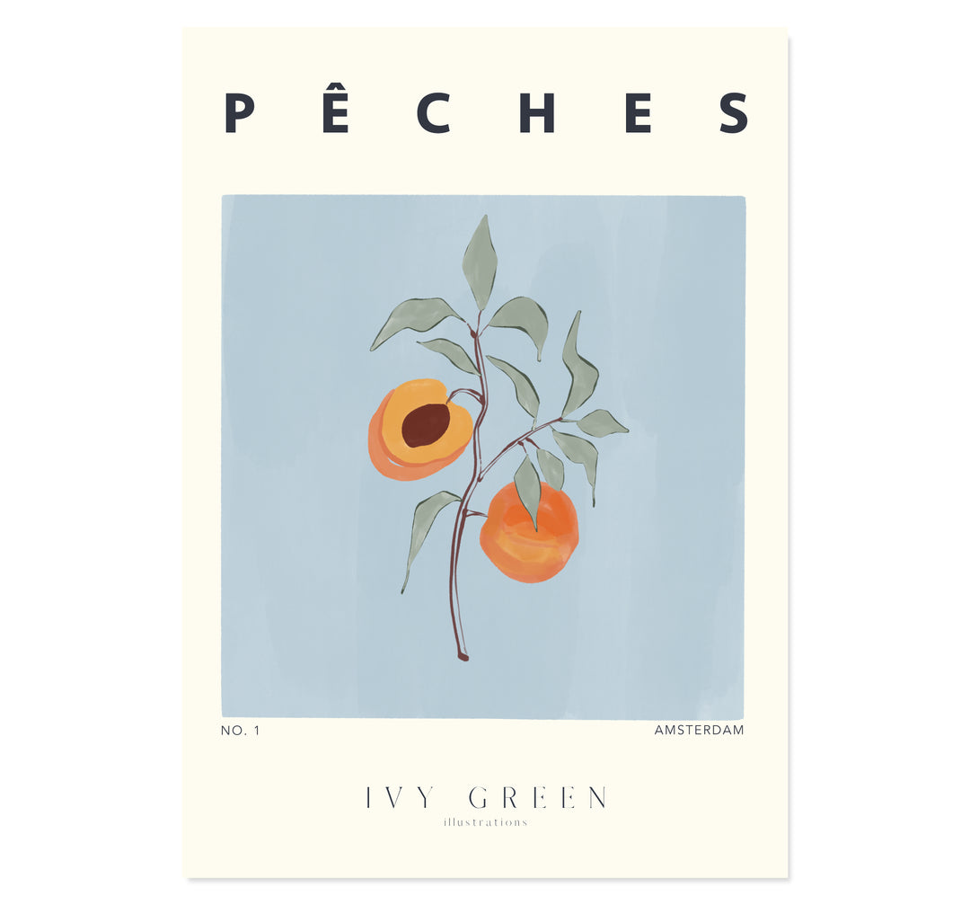 Peaches By Ivy Green Illustrations Art Print