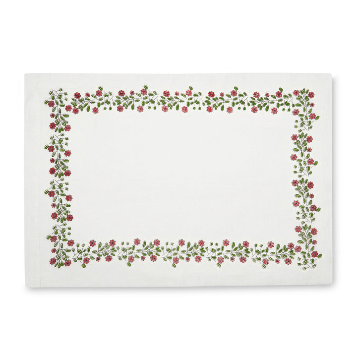 ROSE BUSH - CRIMSON TABLE MAT SET OF 4