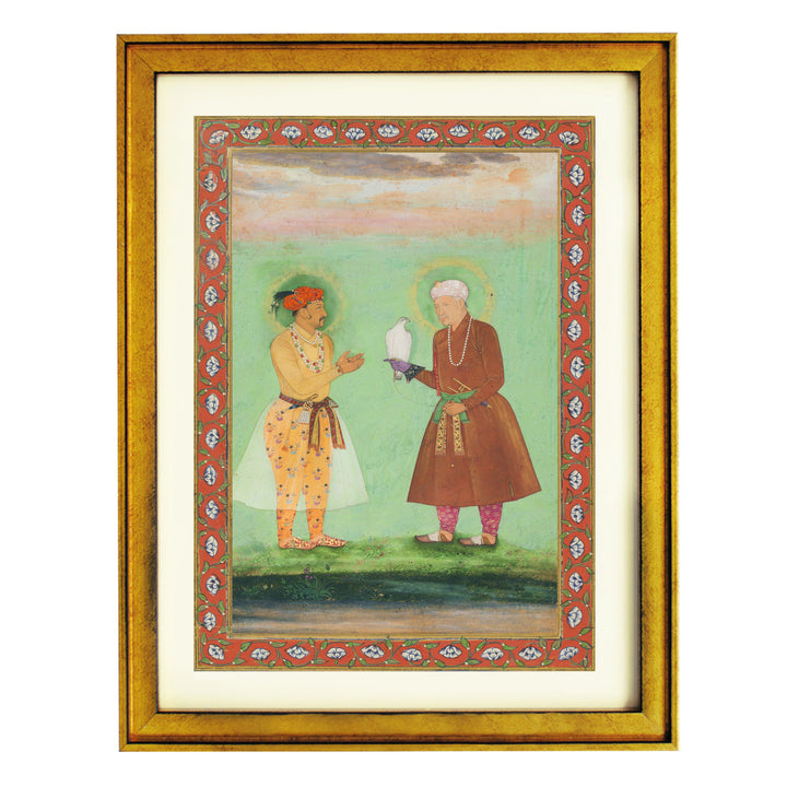 Jahangir and his Father Akbar by Balachand Art Print