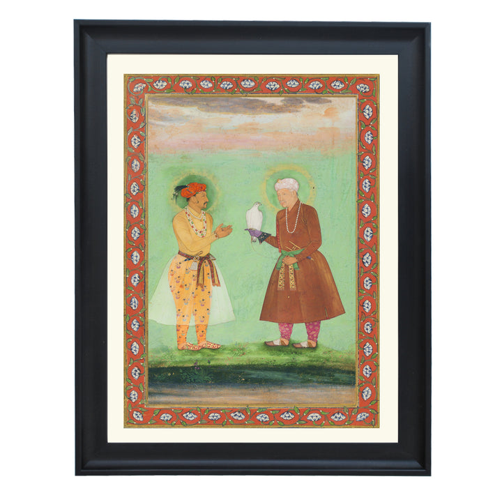 Jahangir and his Father Akbar by Balachand Art Print