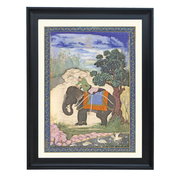 Man on an Elephant Art Print