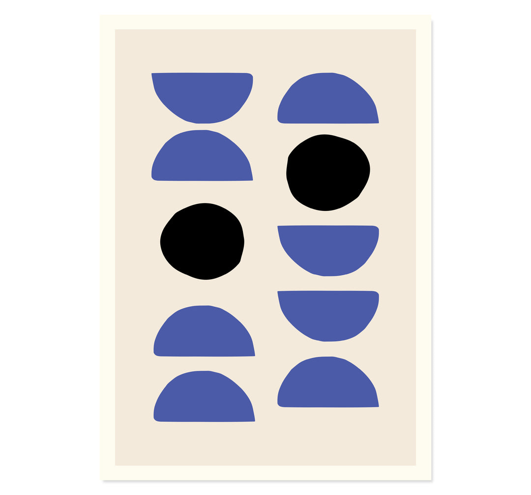 Blue Shapes Art Print