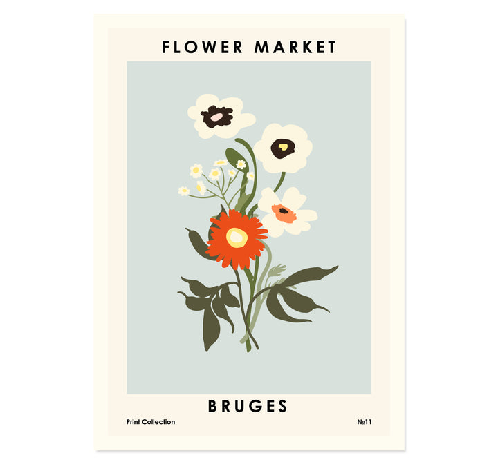 Flower Market Bruges Art Print