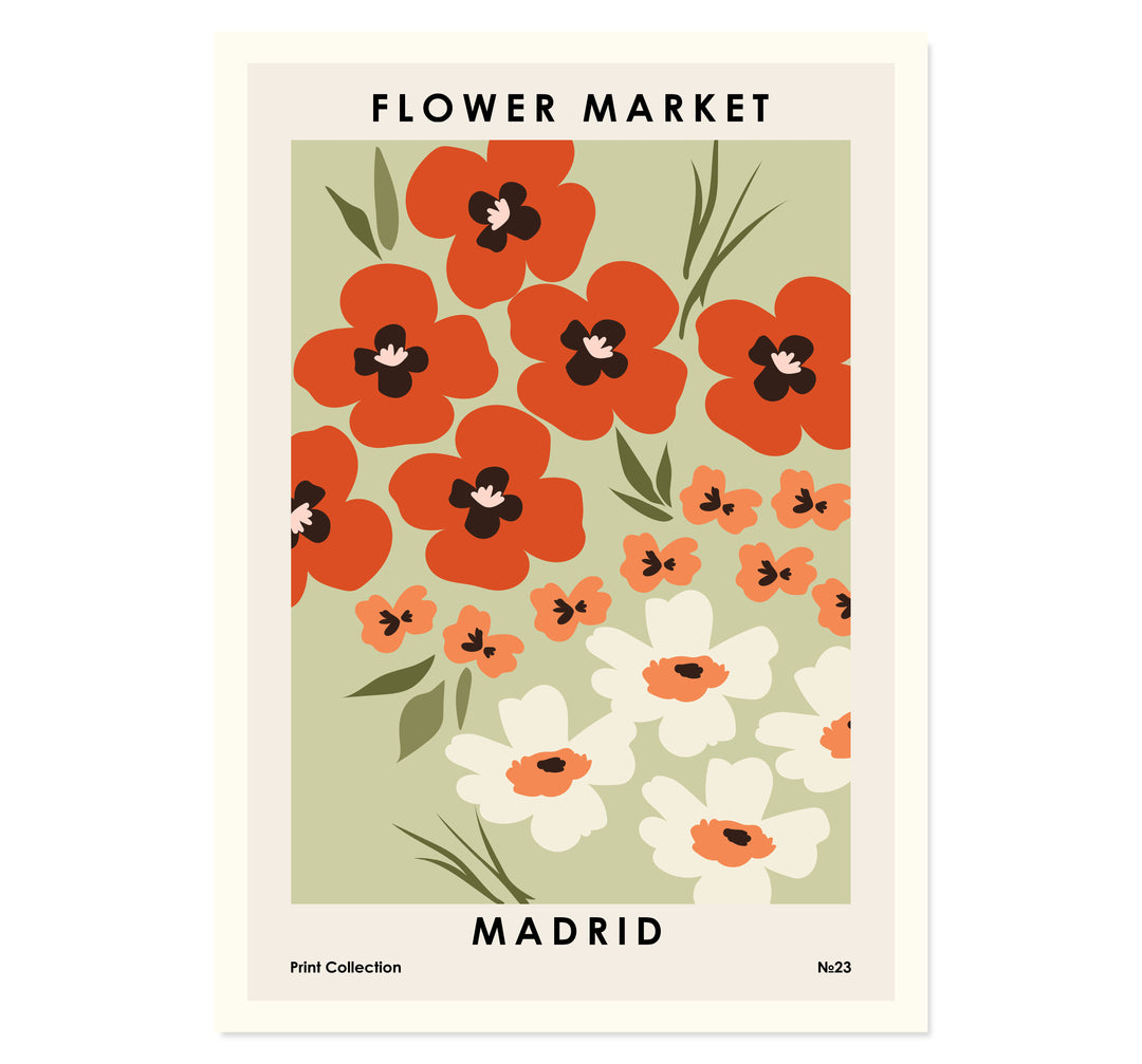 Flower Market Madrid Art Print