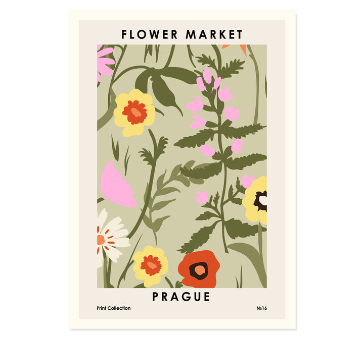 Flower Market Prague Art Print