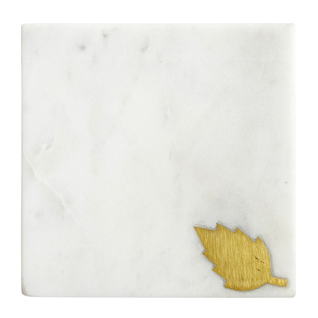 Leaf Inlay Coasters - Set of 2