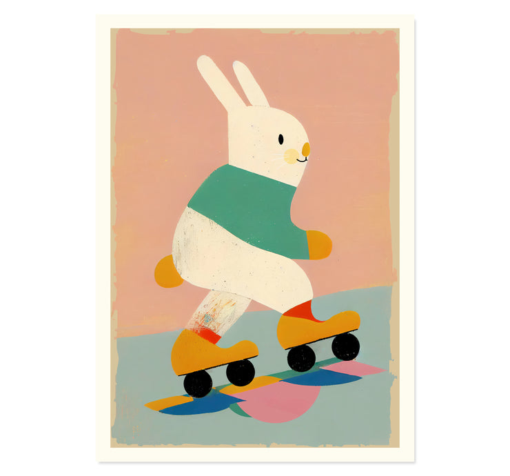 Skating Bunny Art Print