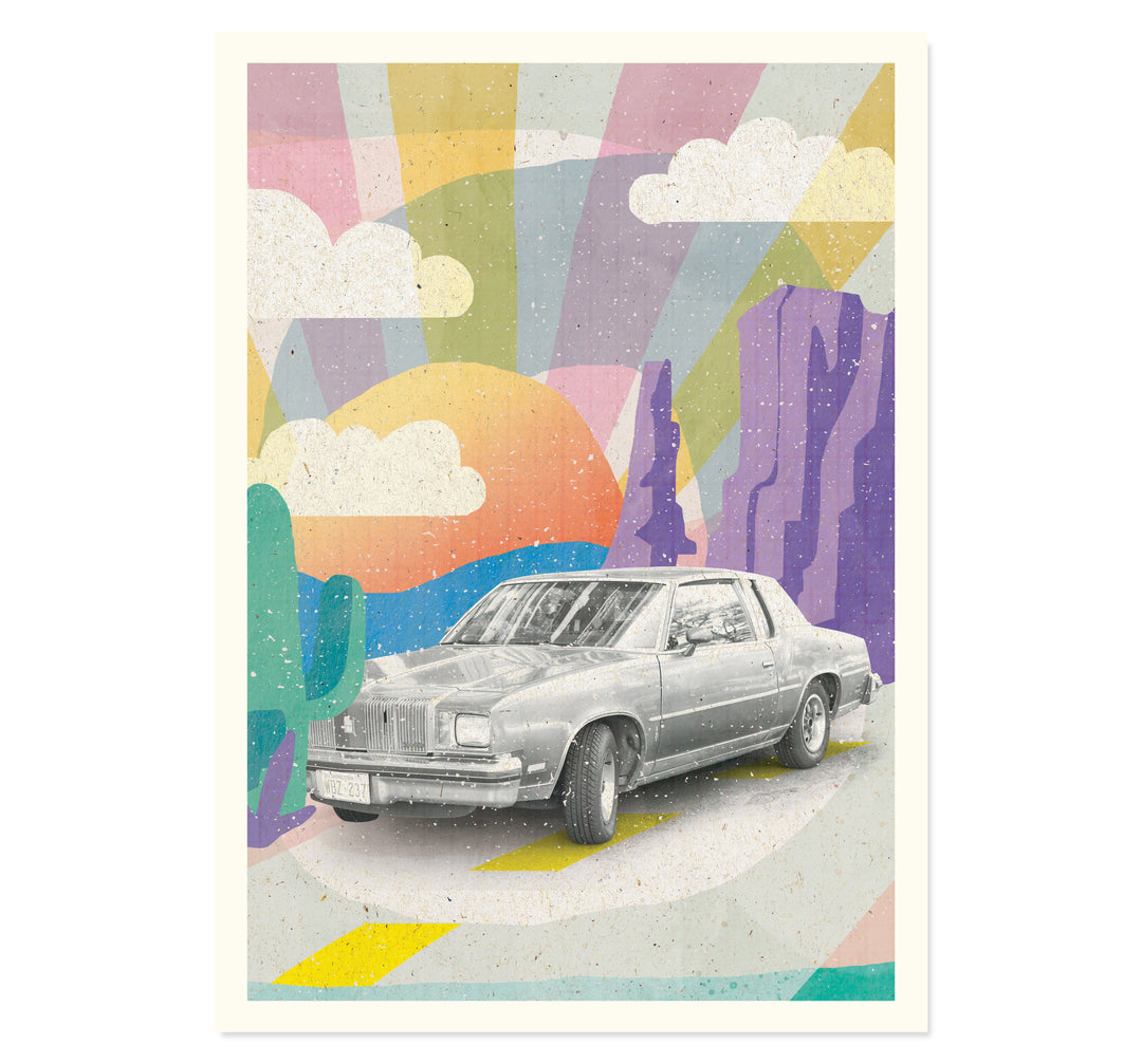 Vintage Car in the Desert Art Print