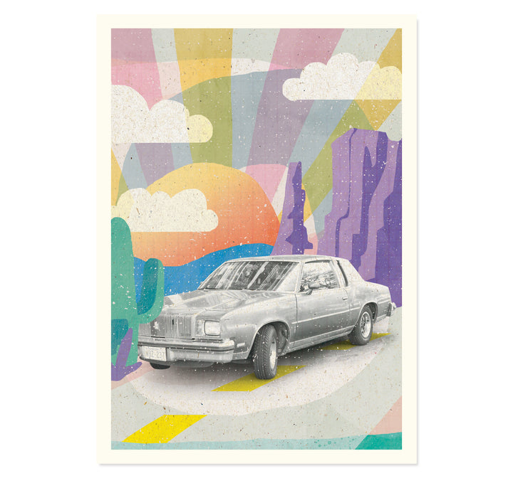 Vintage Car in the Desert Art Print