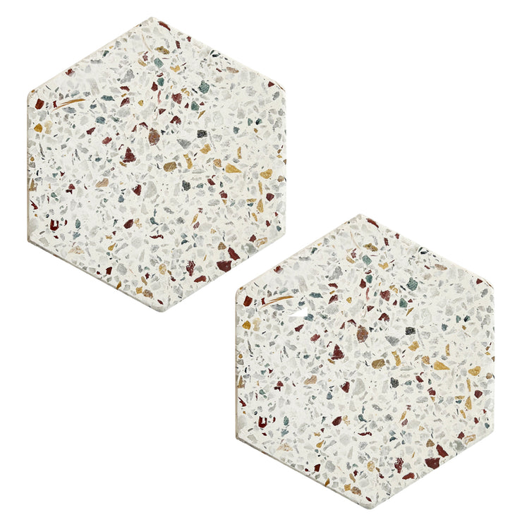 Terrazzo Hexa Coasters - Set of 2