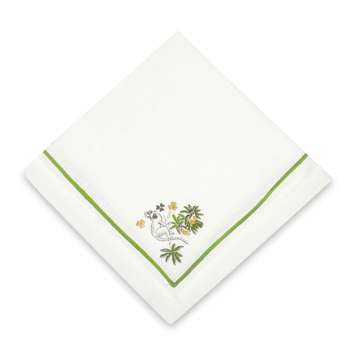 MONKEY AND MANGO TREE - GREEN TABLE NAPKIN SET OF 4