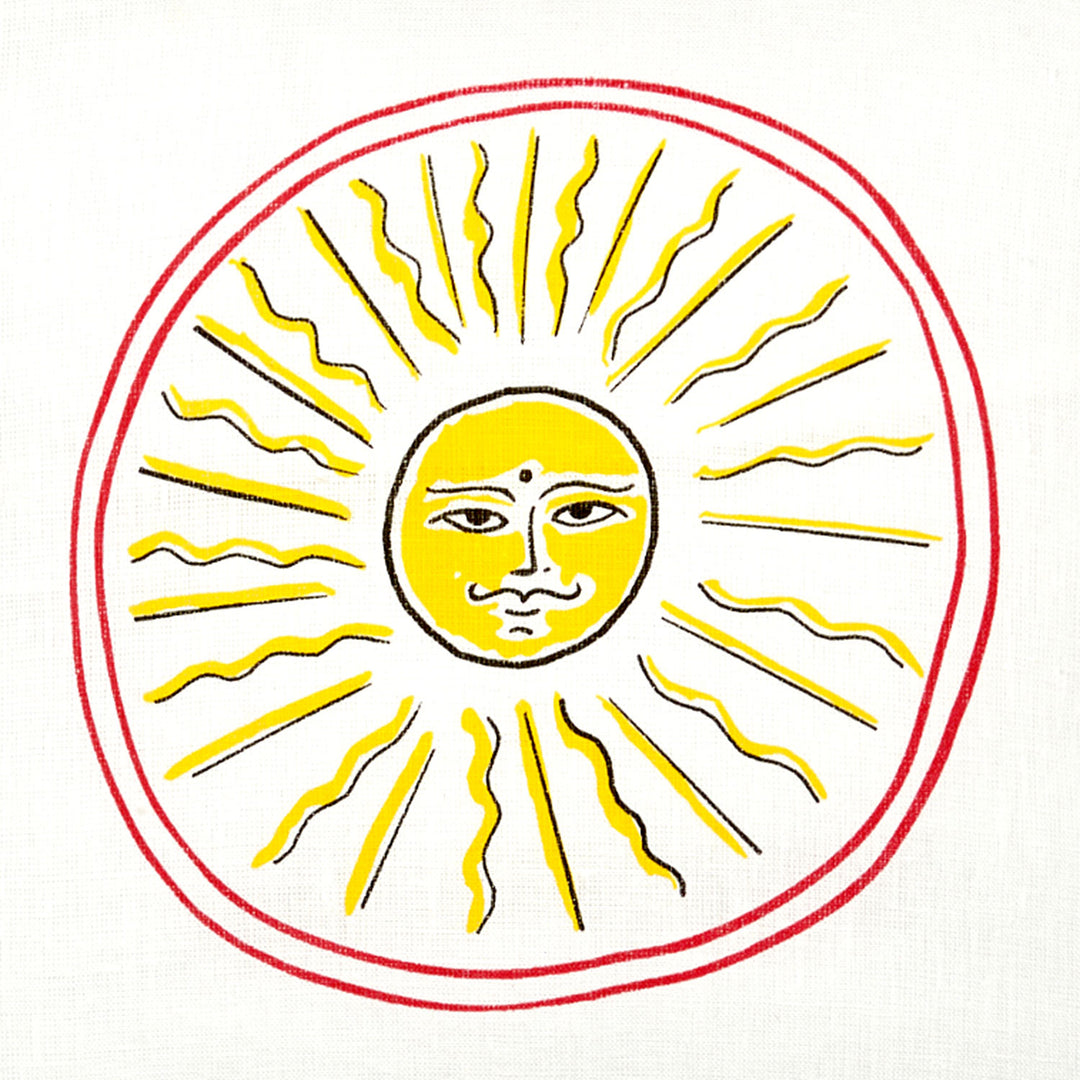 Smirking sun cushion cover