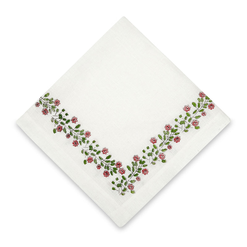 ROSE BUSH - CRIMSON TABLE NAPKIN SET OF 4