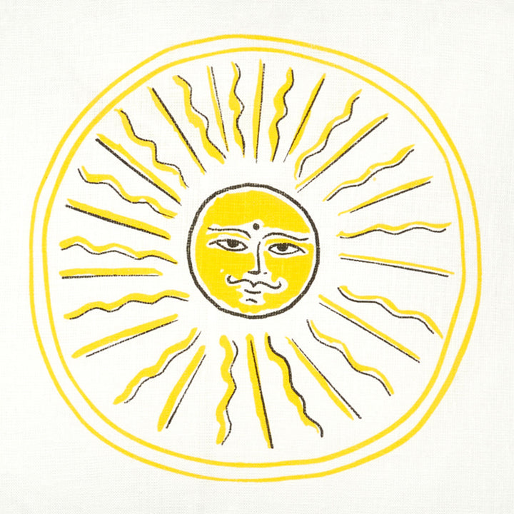 Smirking sun cushion cover