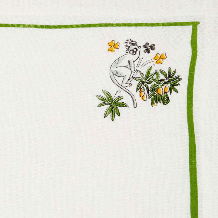 MONKEY AND MANGO TREE - GREEN TABLE NAPKIN SET OF 4