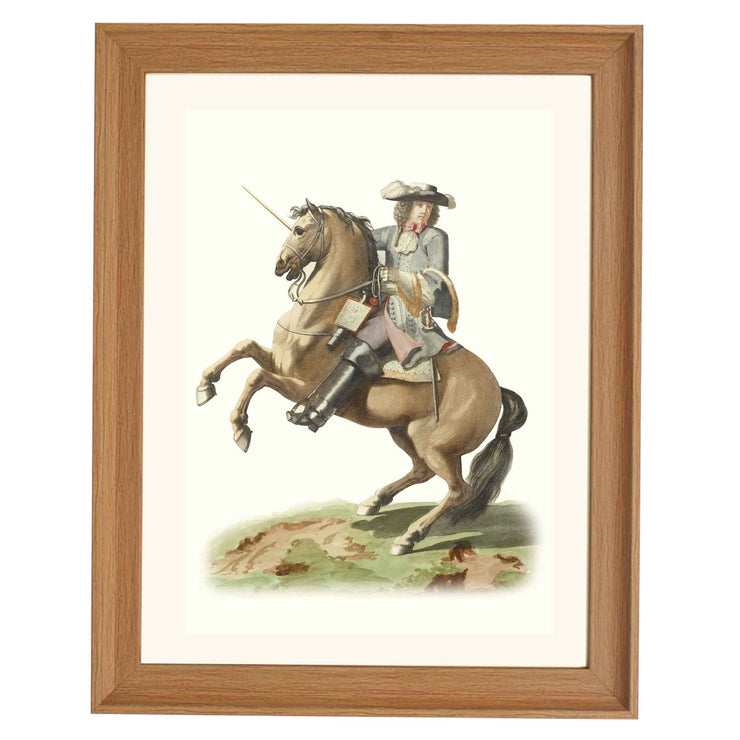 A rider on a rearing horse by Johan Teyler ART PRINT